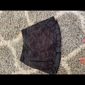 Black and grey camo tennis skirt